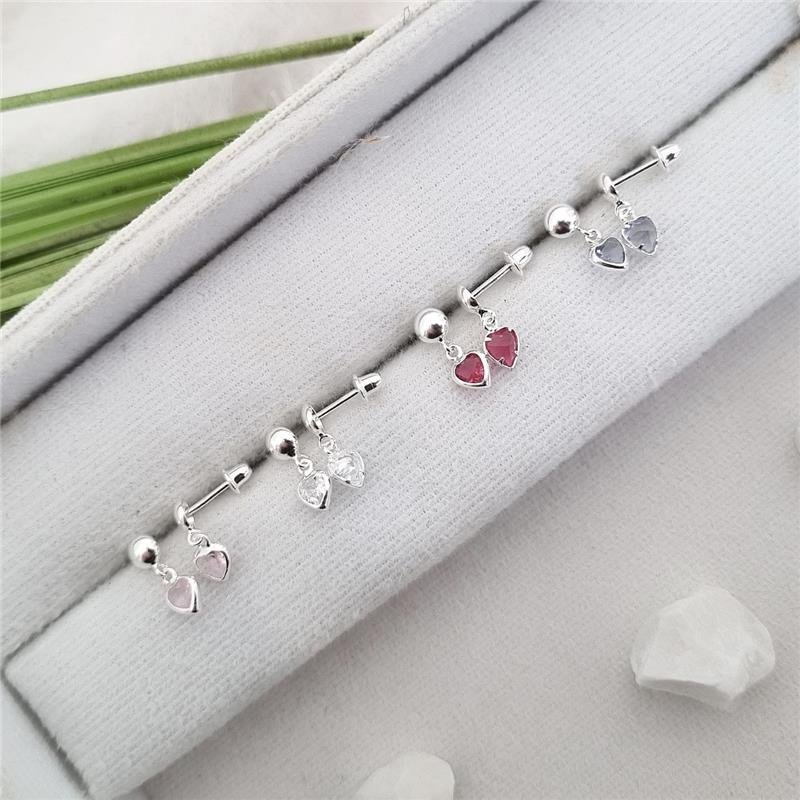 BRINCO PRATA 925 INFANTIL CORAÇÃO PENDURADO