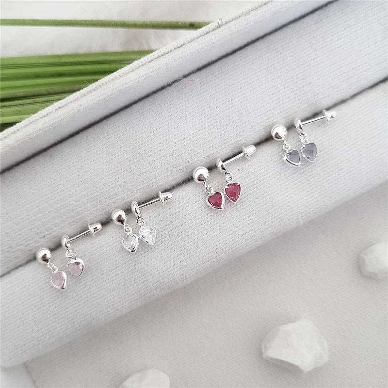 BRINCO PRATA 925 INFANTIL CORAÇÃO PENDURADO