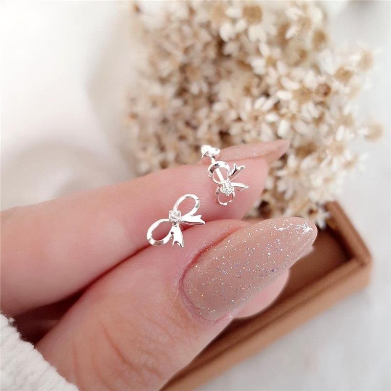 BRINCO PRATA 925 INFANTIL LACINHO CRAVEJADO