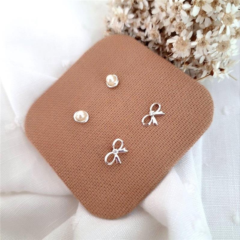 BRINCO PRATA 925 INFANTIL LACINHO CRAVEJADO