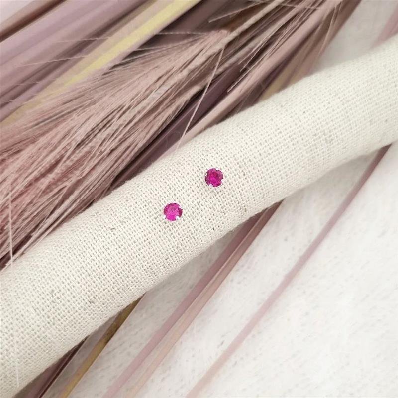 BRINCO PRATA 925 INFANTIL PEDRA ROSA PINK