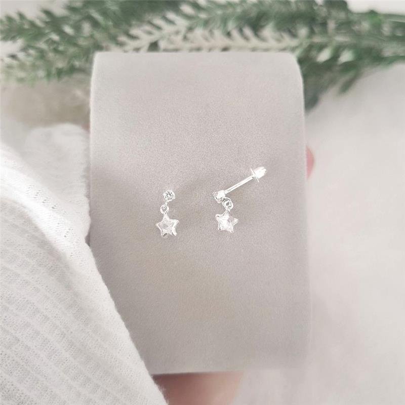 BRINCO PRATA 925 INFANTIL PENDURADO ESTRELA