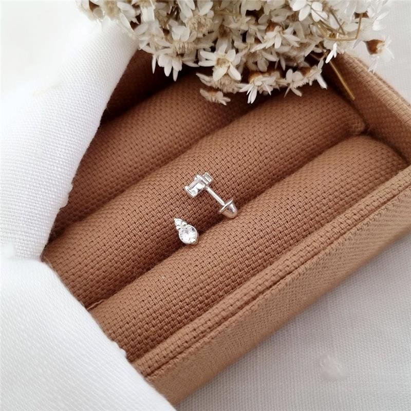 BRINCO PRATA 925 INFANTIL PONTO LUZ DUPLO