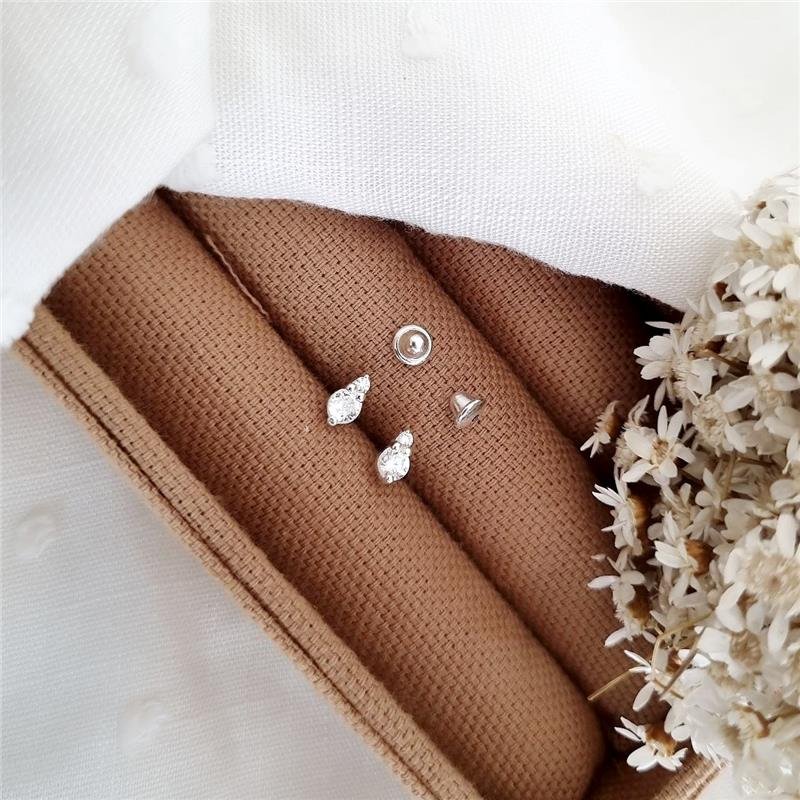 BRINCO PRATA 925 INFANTIL PONTO LUZ DUPLO