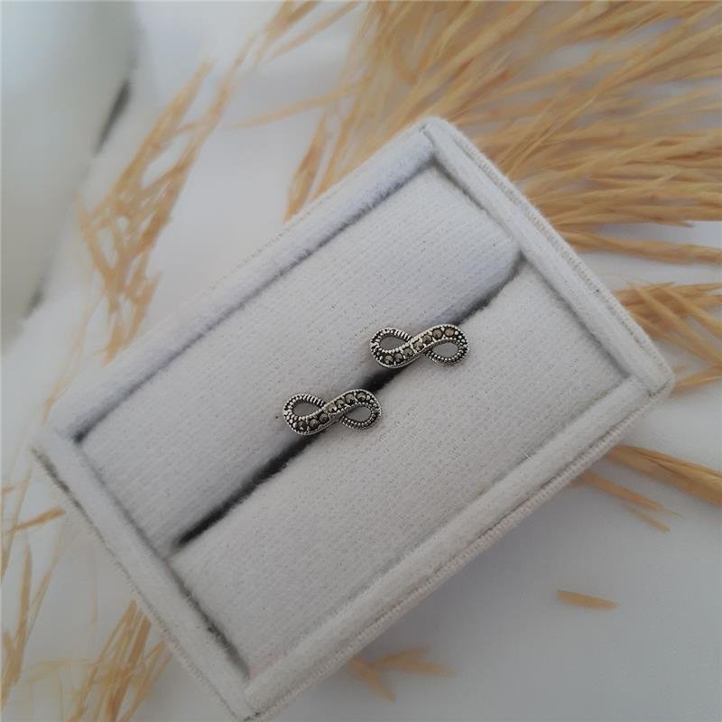 BRINCO PRATA 925 INFINITO CRAVEJADO COM MARCASSITA