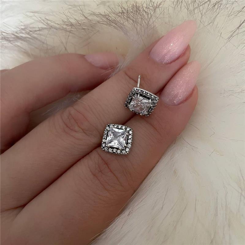 BRINCO PRATA 925 LOSANGO ZIRCÔNIA