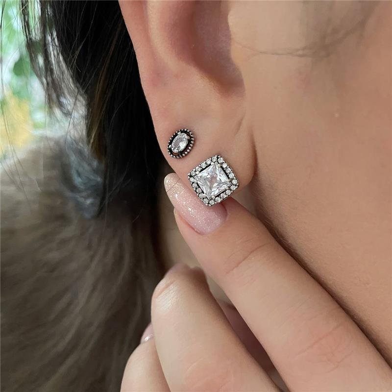 BRINCO PRATA 925 LOSANGO ZIRCÔNIA