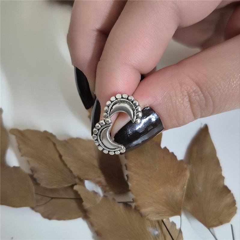 BRINCO PRATA 925 LUA BORDA COM BOLINHAS