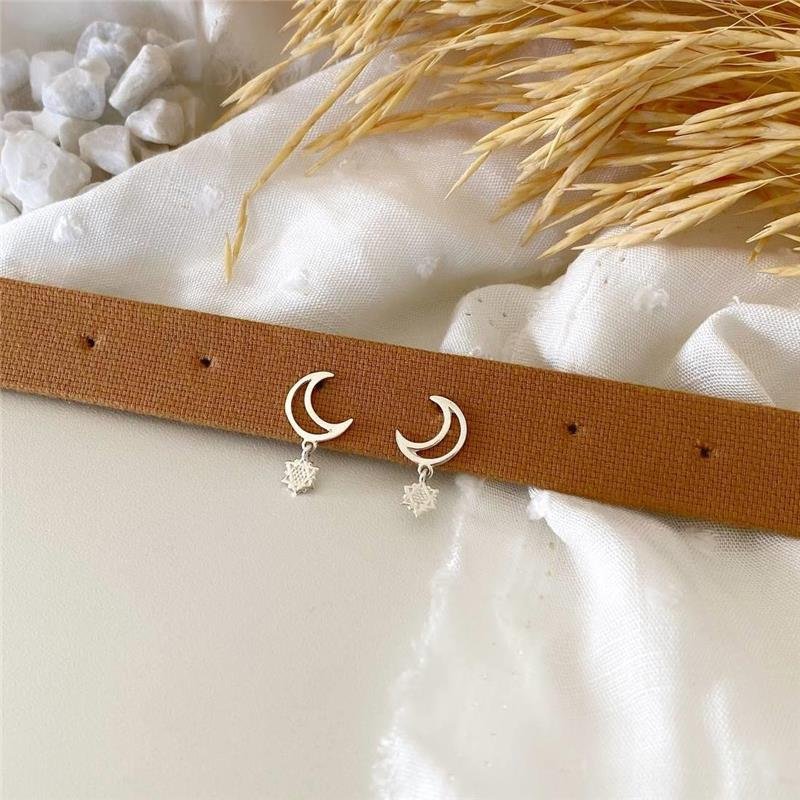 BRINCO PRATA 925 LUA COM ESTRELA