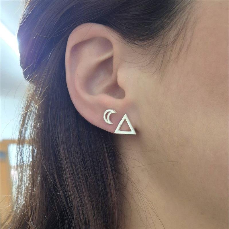 BRINCO PRATA 925 LUA PEQUENA VAZADA