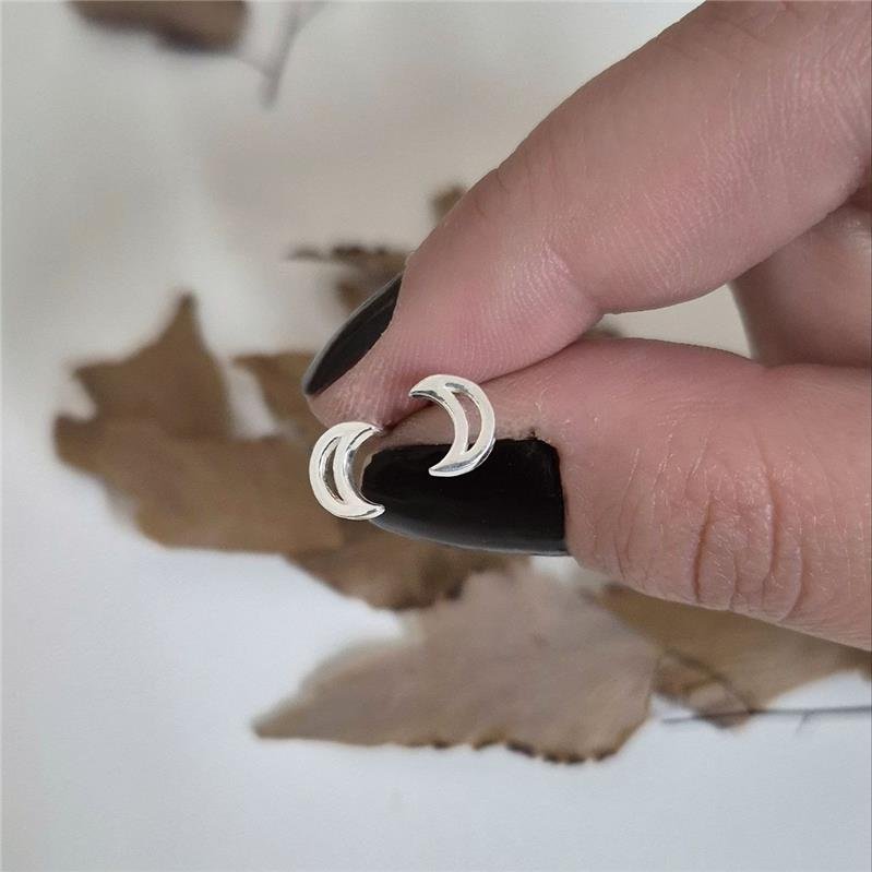 BRINCO PRATA 925 LUA PEQUENA VAZADA