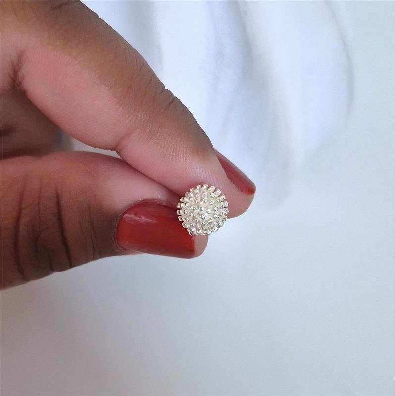 BRINCO PRATA 925 MEIA BOLA CHUVEIRINHO 