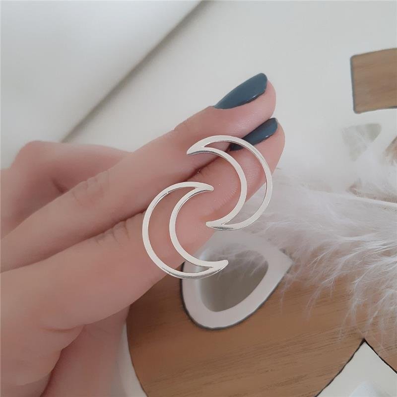 BRINCO PRATA 925 MEIA LUA VAZADO