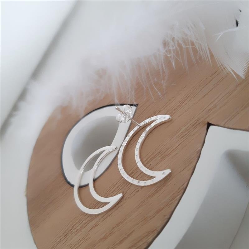 BRINCO PRATA 925 MEIA LUA VAZADO