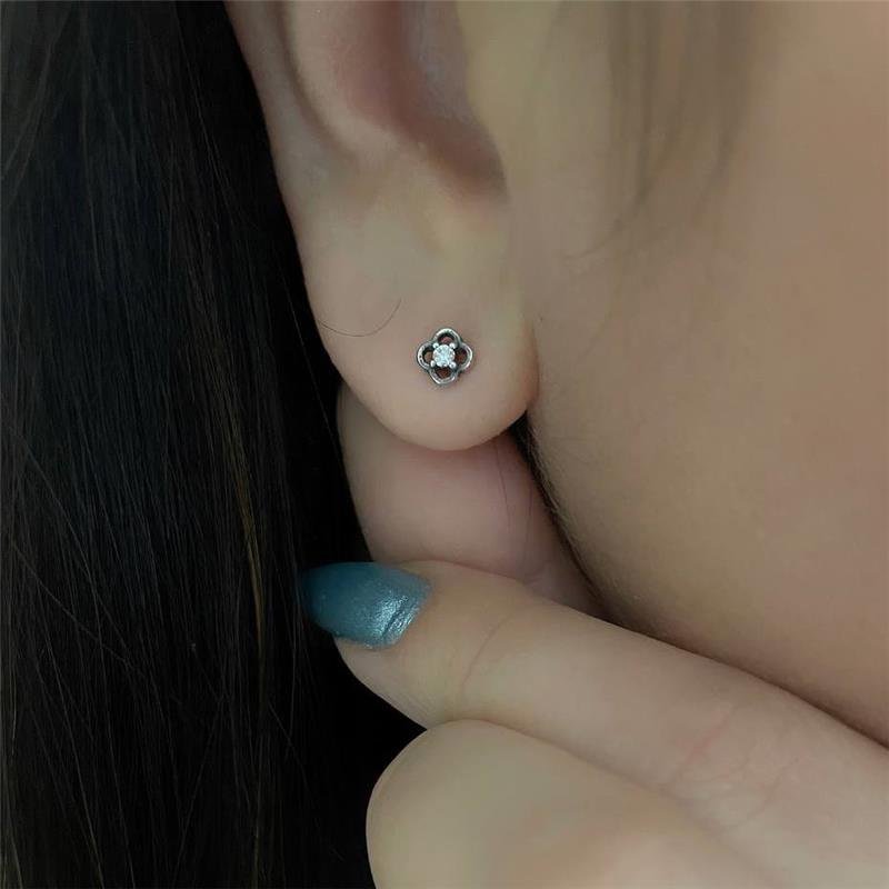 BRINCO PRATA 925 MINI FLOR COM ZIRCÔNIA