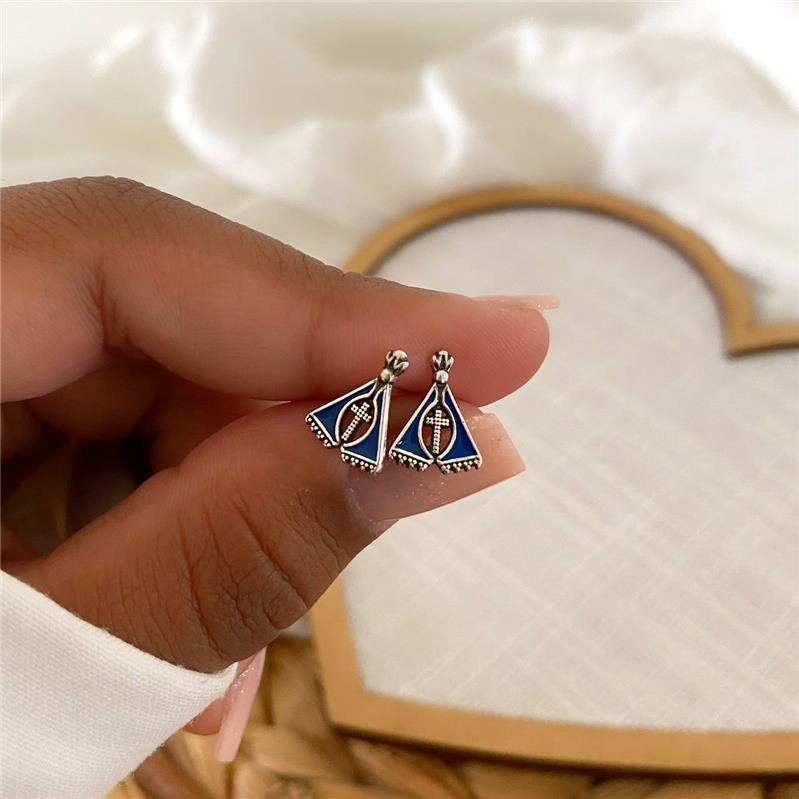 BRINCO PRATA 925 NOSSA SENHORA APARECIDA AZUL