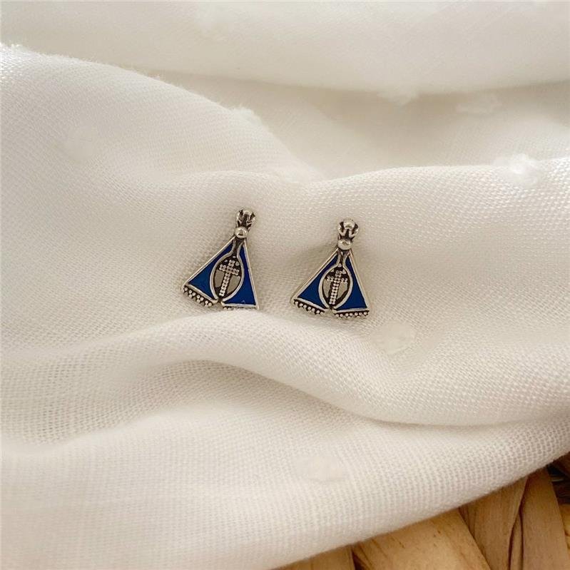 BRINCO PRATA 925 NOSSA SENHORA APARECIDA AZUL