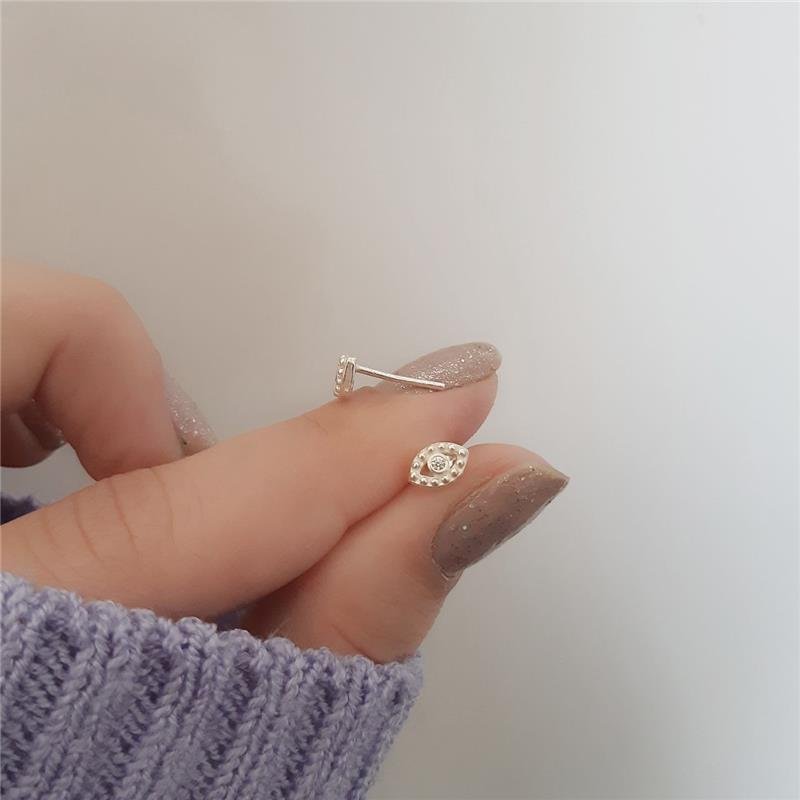 BRINCO PRATA 925 OLHO GREGO PEQUENO COM PEDRA