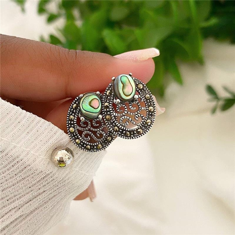 BRINCO PRATA 925 OVAL COM PEDRA NATURAL