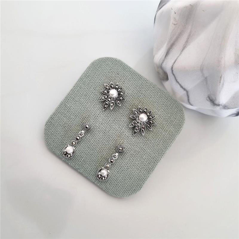 BRINCO PRATA 925 PENDURADO CÍRCULOS PÉROLA