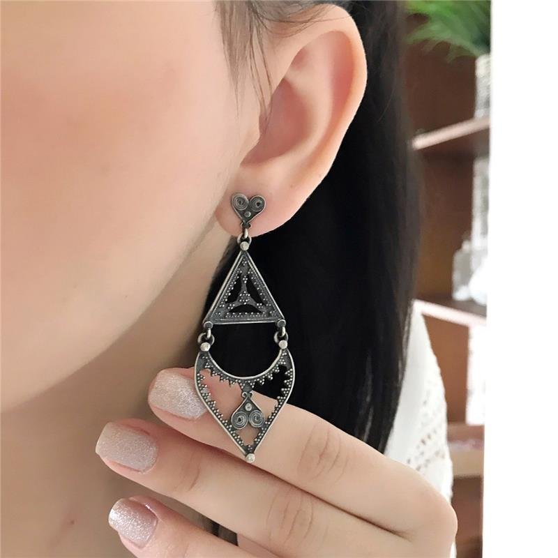 BRINCO PRATA 925 PENDURADO GEOMETRICO TRABALHADO