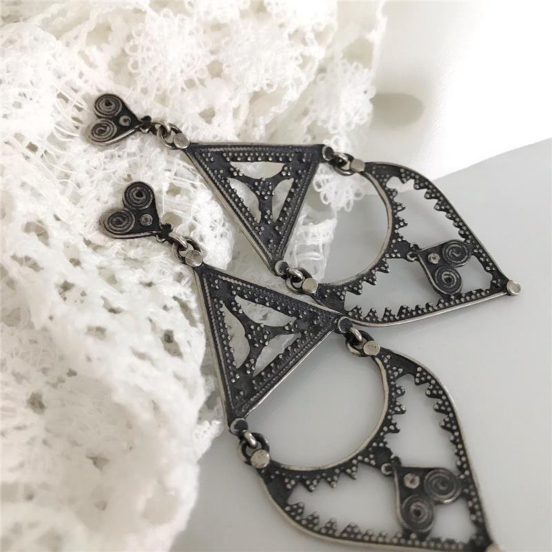 BRINCO PRATA 925 PENDURADO GEOMETRICO TRABALHADO