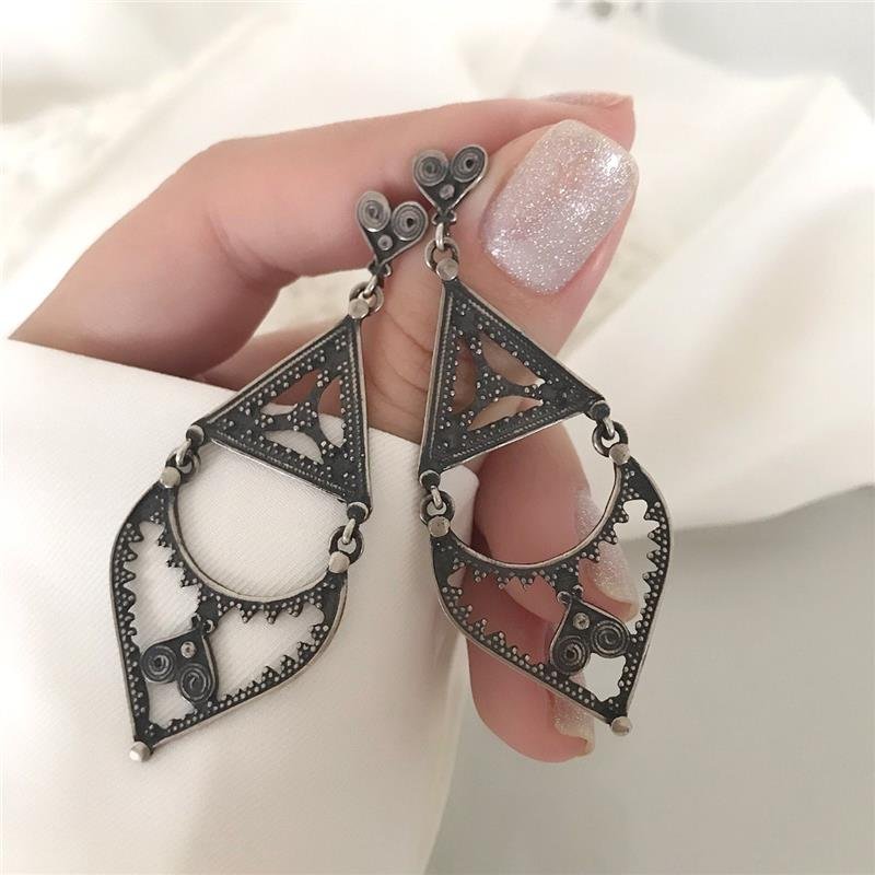 BRINCO PRATA 925 PENDURADO GEOMETRICO TRABALHADO