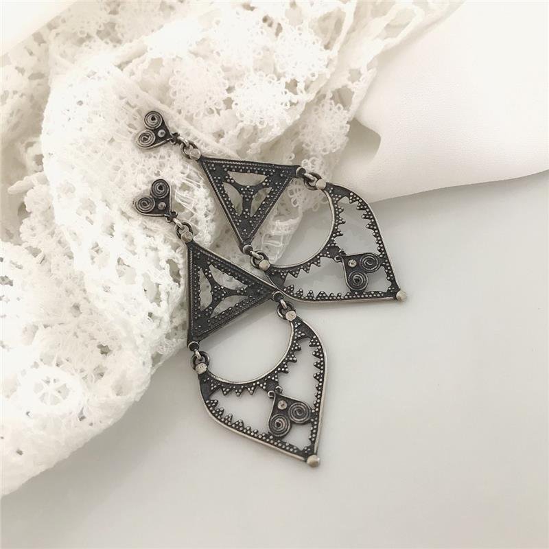 BRINCO PRATA 925 PENDURADO GEOMETRICO TRABALHADO