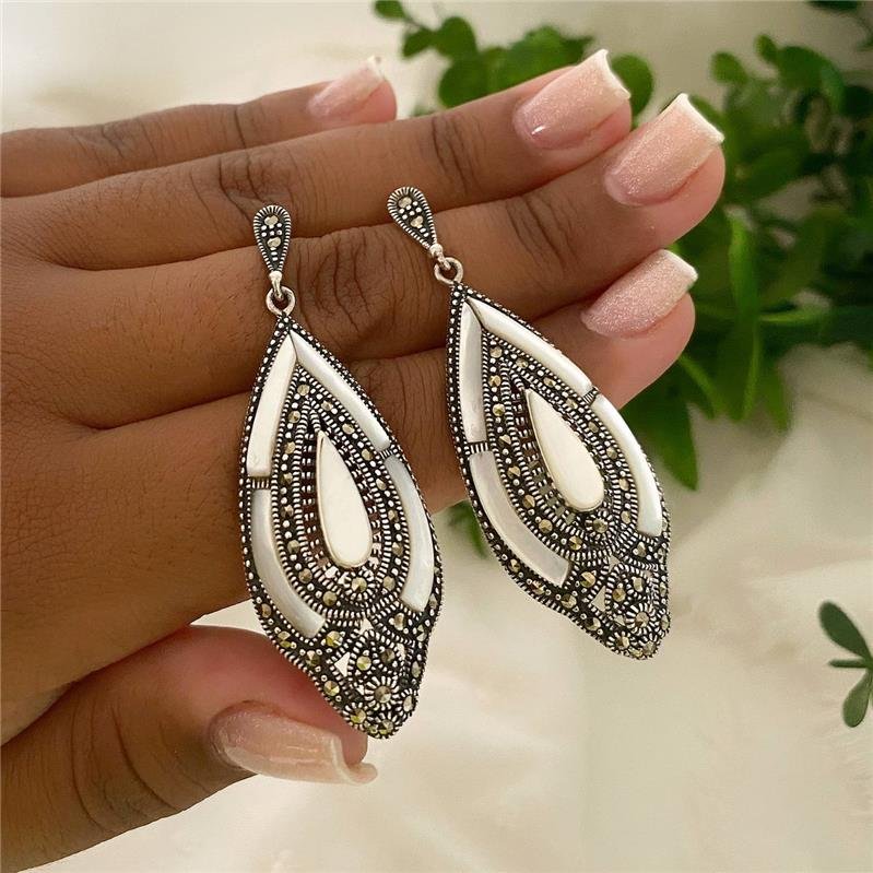 BRINCO PRATA 925 PENDURADO GOTA COM PEDRA NATURAL