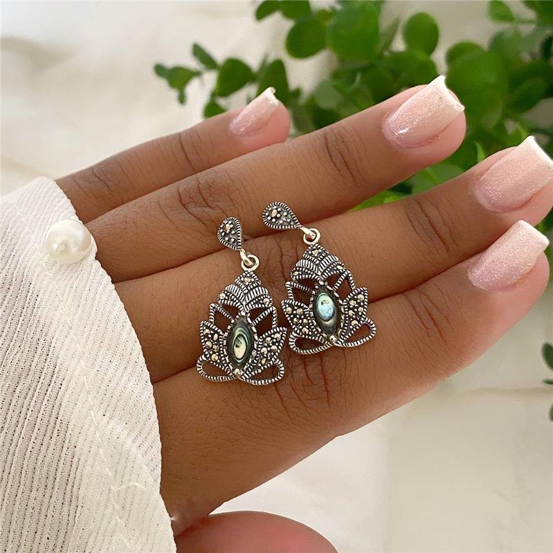 BRINCO PRATA 925 PENDURADO LOTUS PEDRA NATURAL 