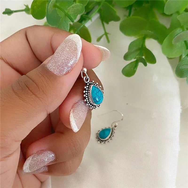 BRINCO PRATA 925 PENDURADO PEDRA NATURAL GOTA