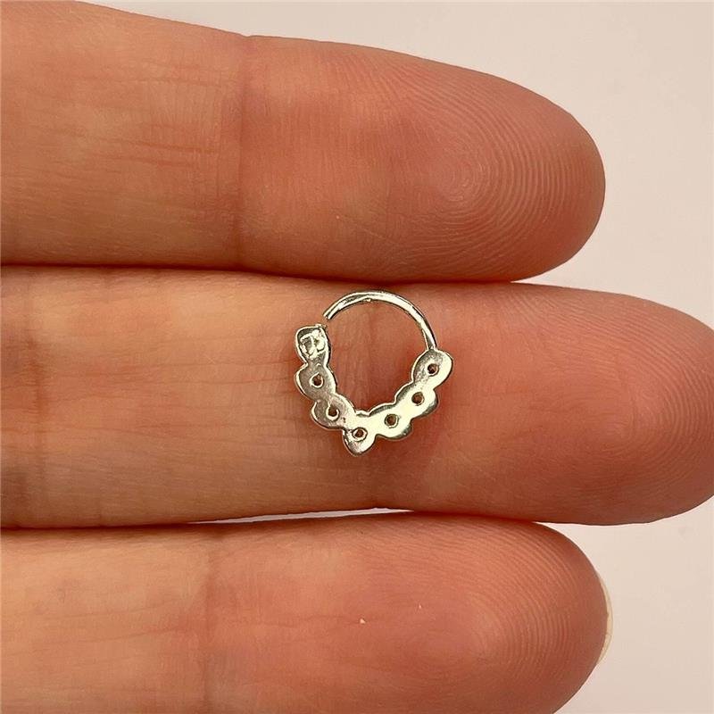 BRINCO PRATA 925 PIERCING BOLINHAS COM ZIRCÔNIA CRAVEJADA