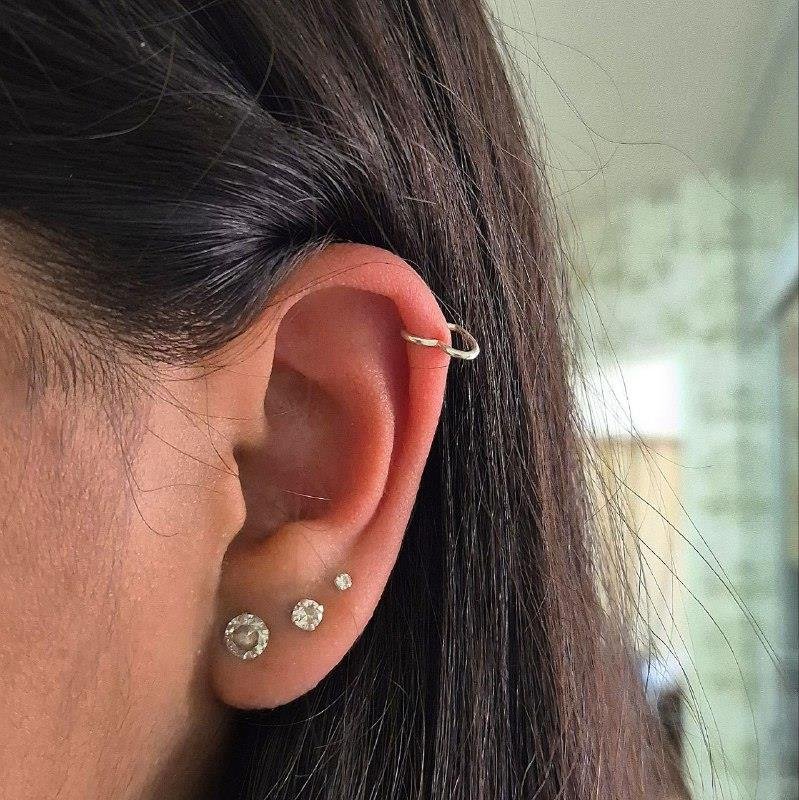 BRINCO PRATA 925 PIERCING FAKE CORAÇÃO