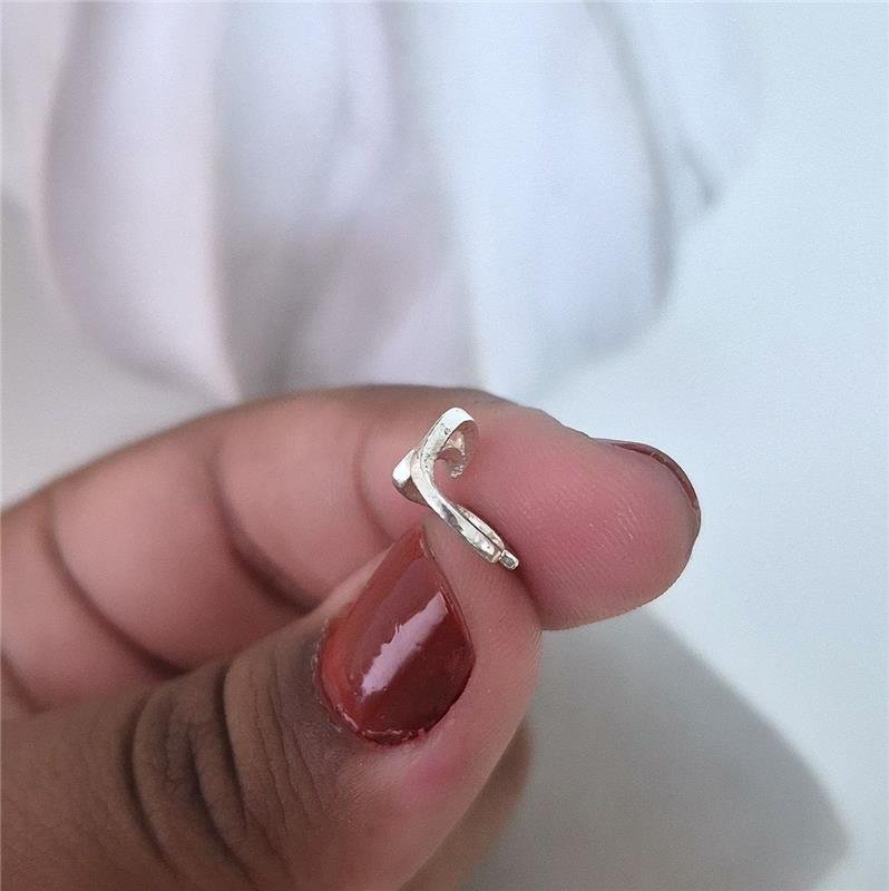 BRINCO PRATA 925 PIERCING FAKE ONDA