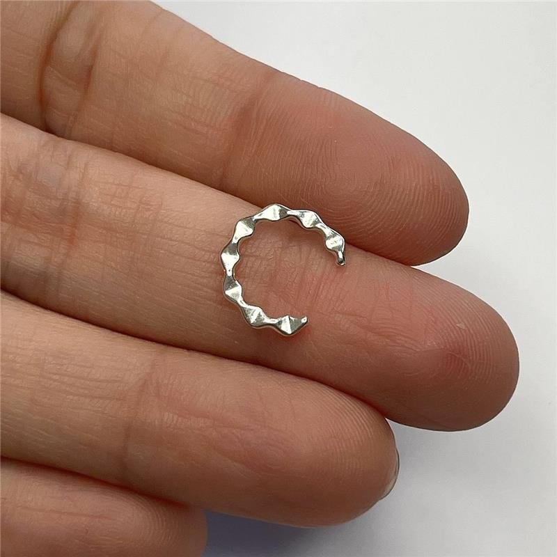 BRINCO PRATA 925 PIERCING FAKE ONDULADO