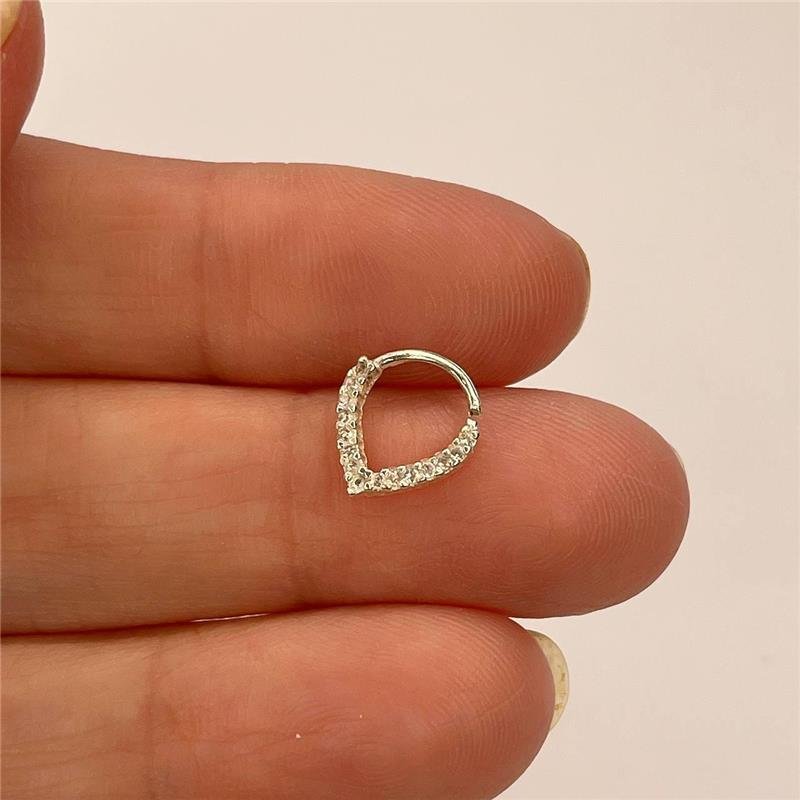 BRINCO PRATA 925 PIERCING GOTA INVERTIDA MICROZIRCÔNIAS
