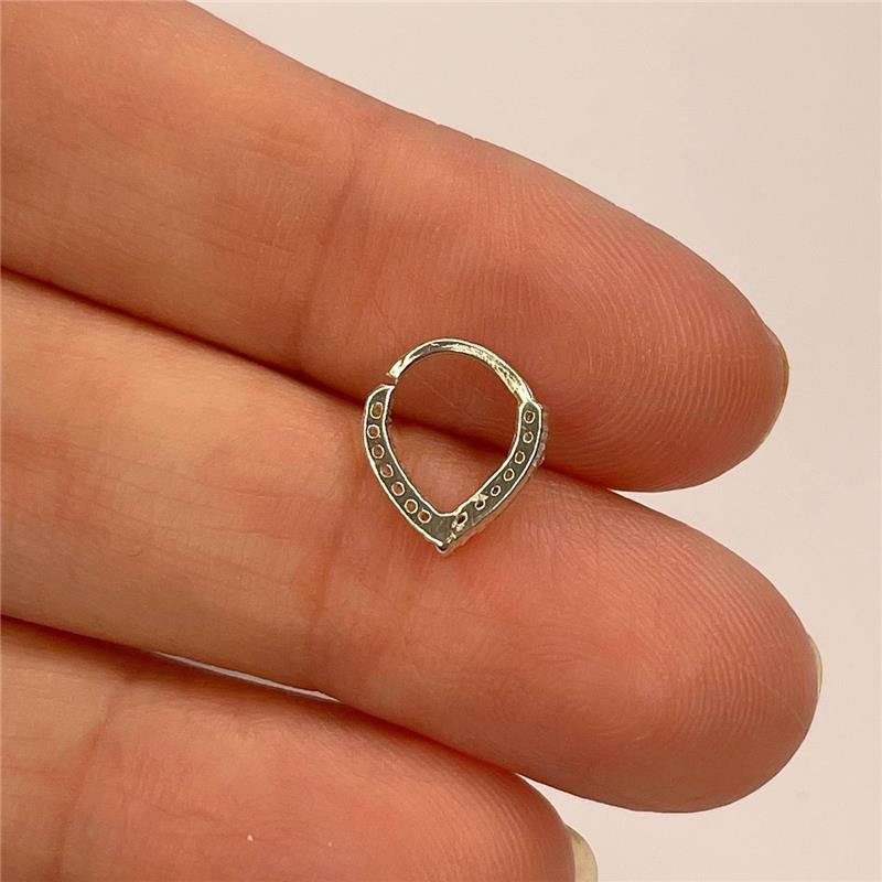 BRINCO PRATA 925 PIERCING GOTA INVERTIDA MICROZIRCÔNIAS