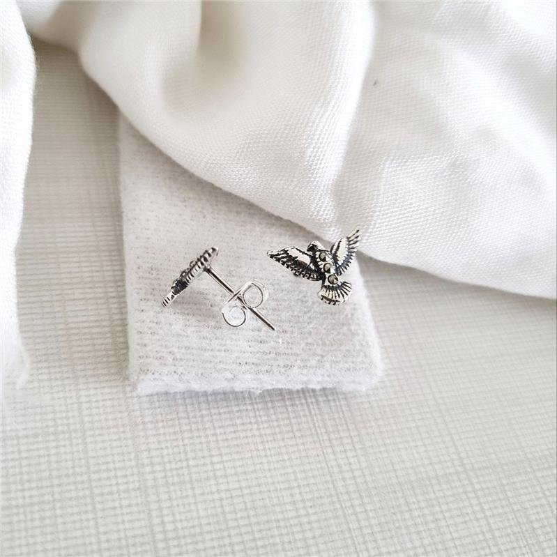 BRINCO PRATA 925 POMBA ESPIRITO SANTO CRAVEJADO