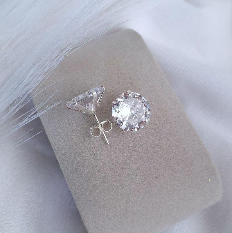 BRINCO PRATA 925 PONTO LUZ 1,2 CM