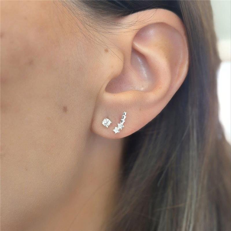 BRINCO PRATA 925 PONTO LUZ ALTO PEQUENO