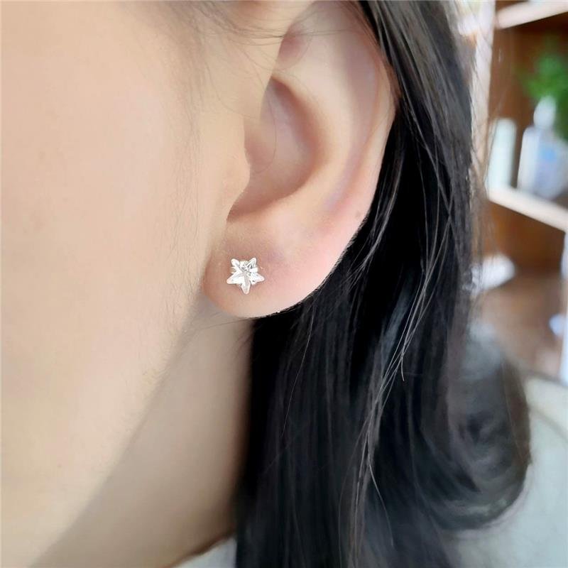 BRINCO PRATA 925 PONTO LUZ ESTRELA 6MM