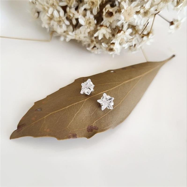 BRINCO PRATA 925 PONTO LUZ ESTRELA 6MM