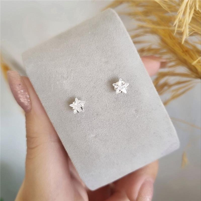 BRINCO PRATA 925 PONTO LUZ ESTRELA 6MM
