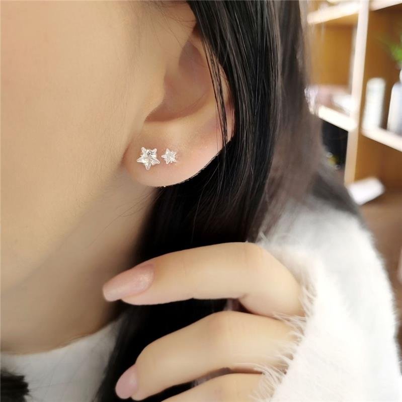 BRINCO PRATA 925 PONTO LUZ ESTRELA 6MM