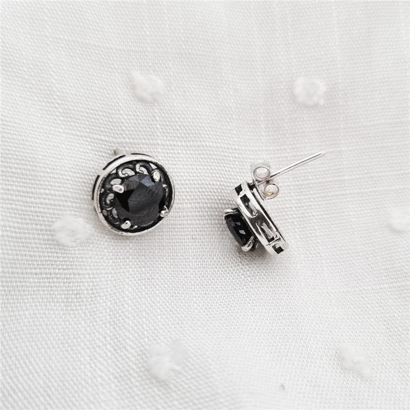 BRINCO PRATA 925 PONTO LUZ GRANDE ÔNIX