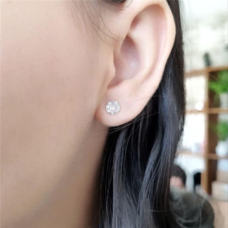 BRINCO PRATA 925 PONTO LUZ REDONDO 6MM