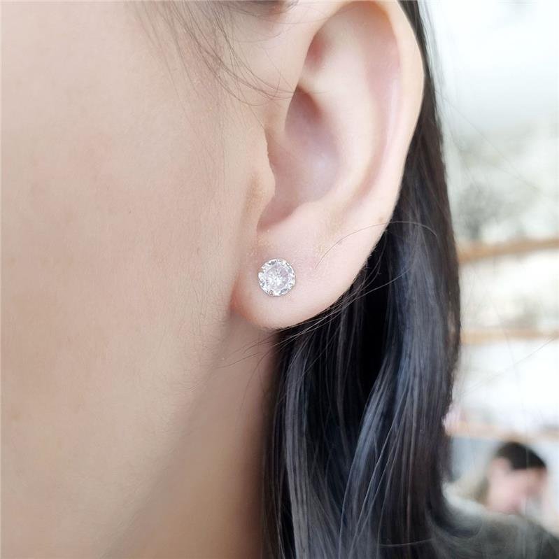 BRINCO PRATA 925 PONTO LUZ REDONDO 6MM