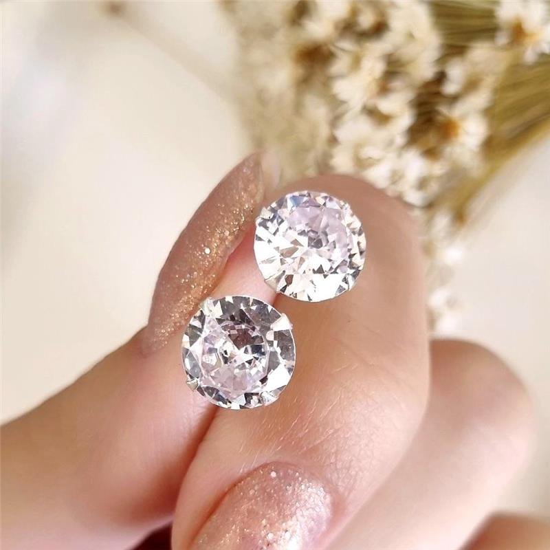 BRINCO PRATA 925 PONTO LUZ REDONDO 8MM