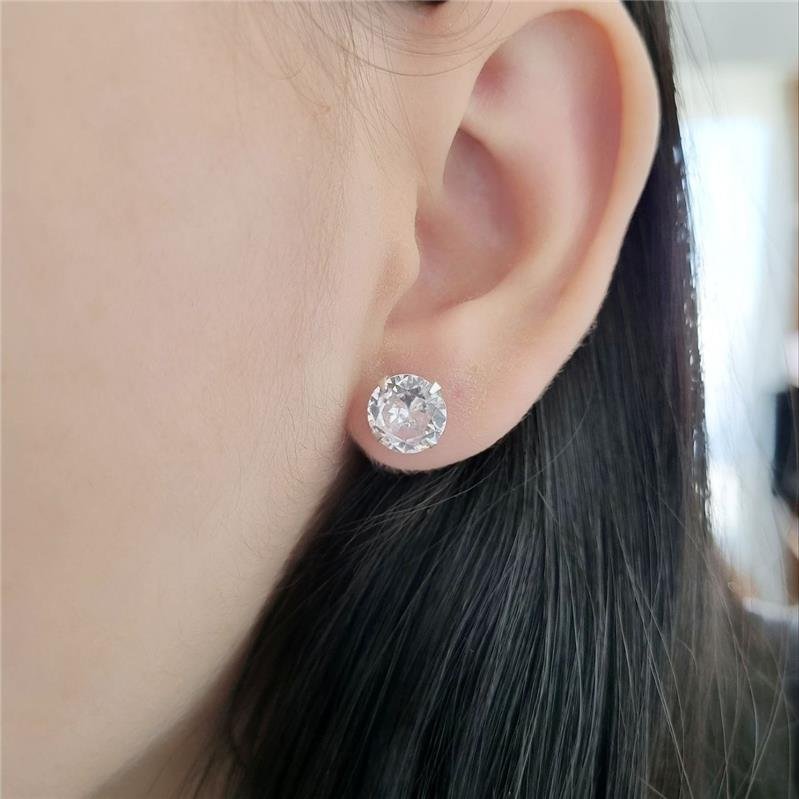 BRINCO PRATA 925 PONTO LUZ REDONDO 9MM