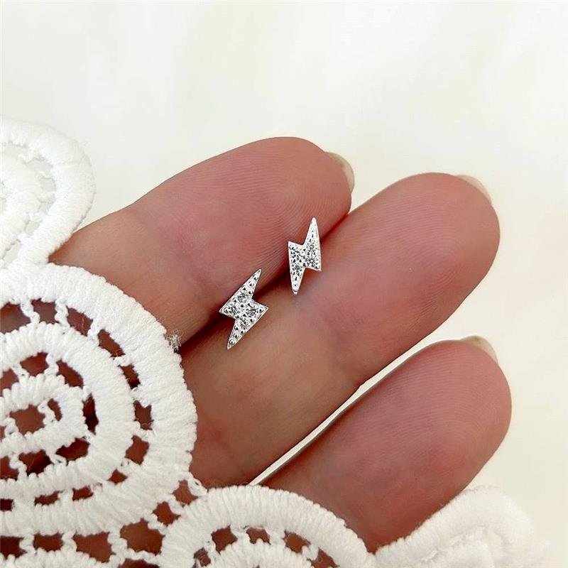 BRINCO PRATA 925 RAIO CRAVEJADO